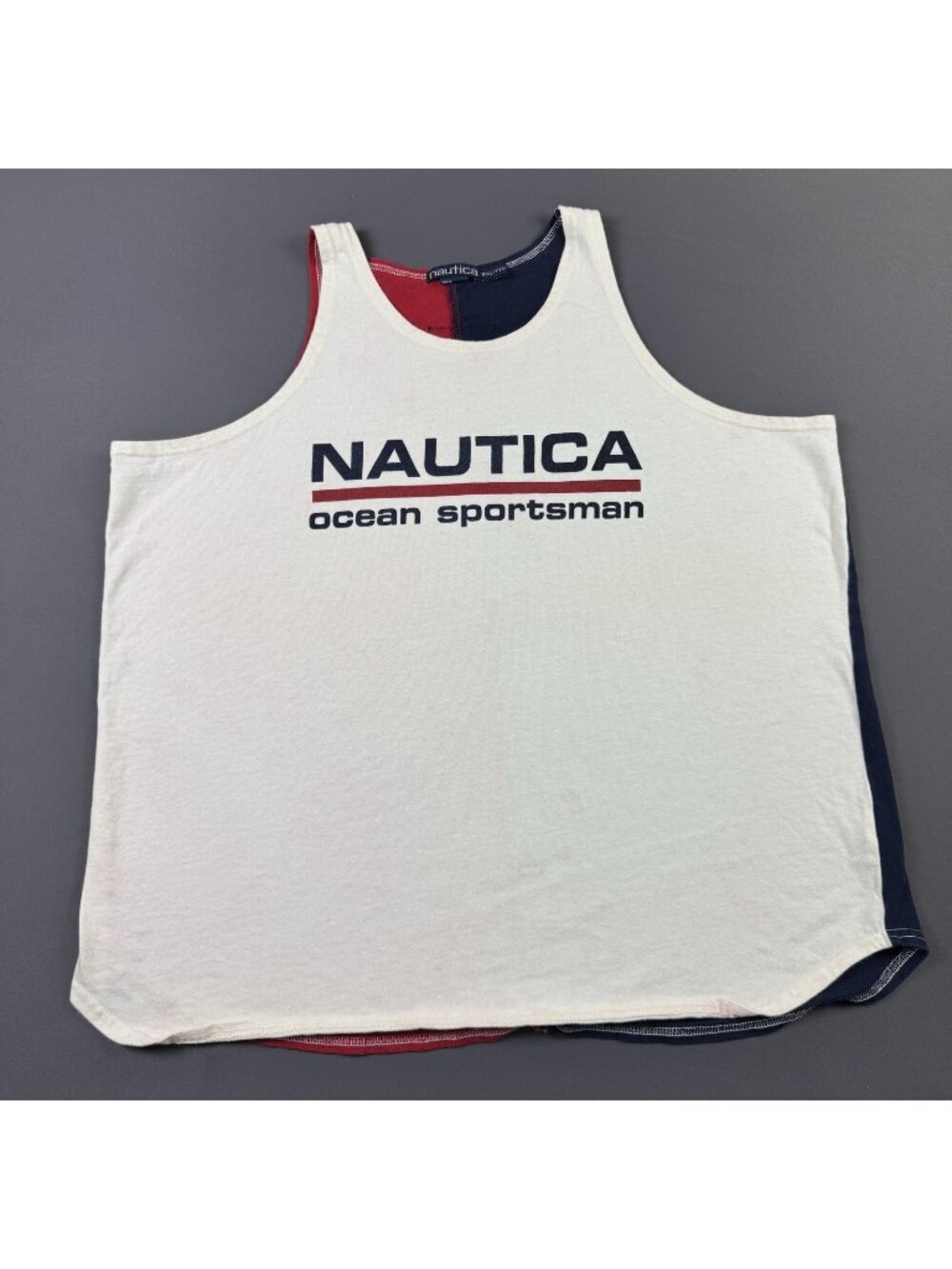 Rare Vintage 90s Nautica Ocean Sportsman Tank Top Streetwear Hype Designer 2XL